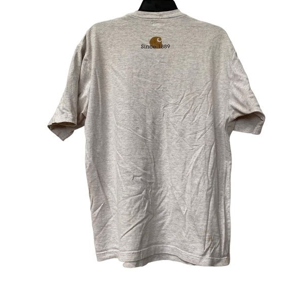 Destroyed Distressed Carhartt Gray Logo Tee Tshirt Men M Paint oil splatter - Picture 6 of 8